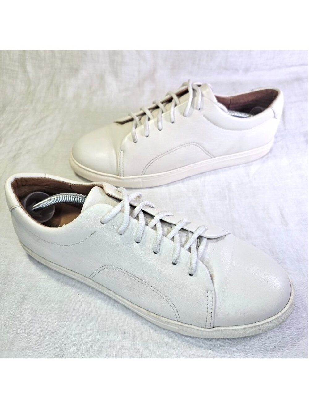 J Jill Tessa Genuine Leather Lightweight Lace Up Sneakers 9 White